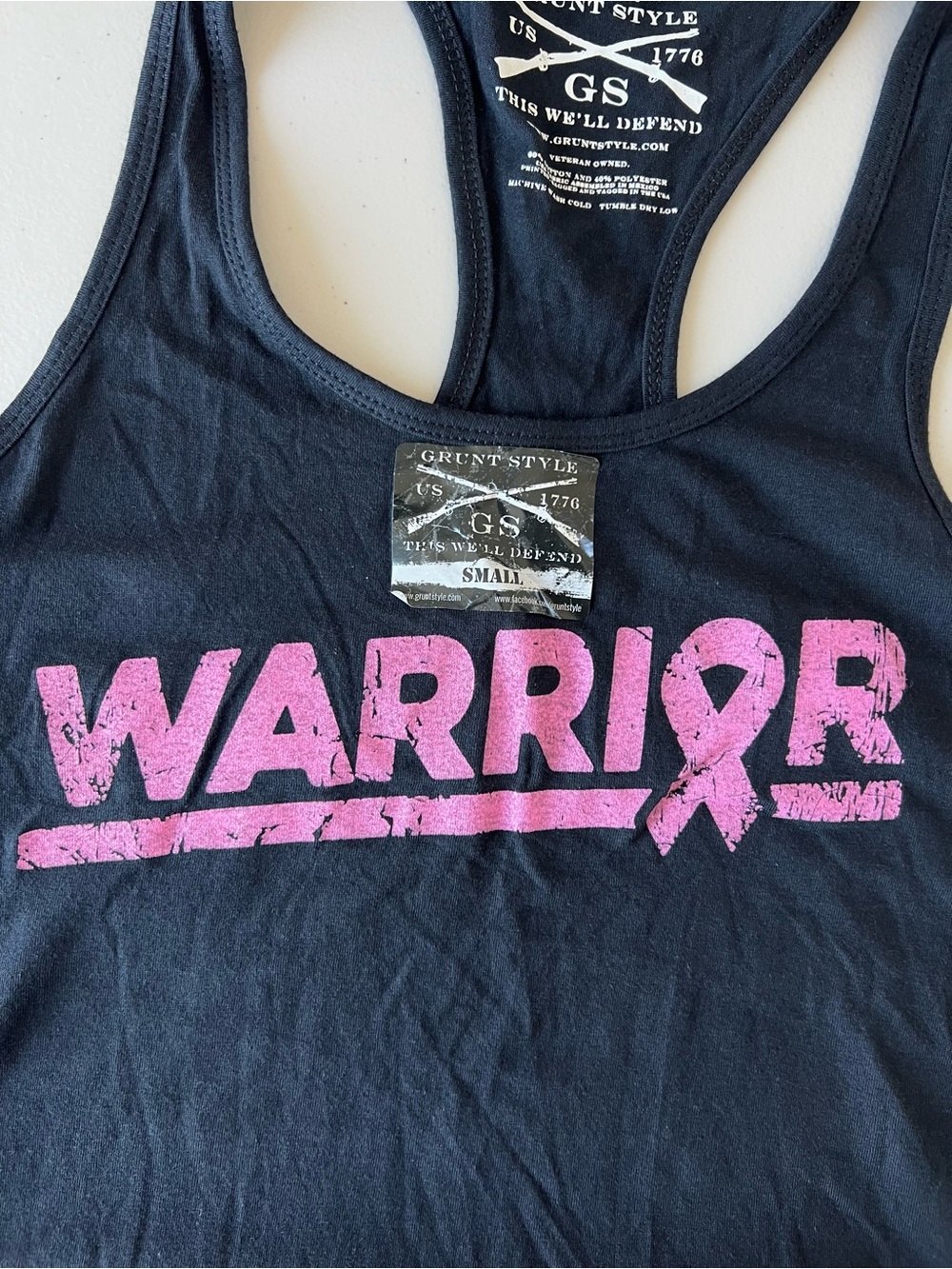 Grunt Style // NWOT Women's Breast Cancer Awareness Graphic Racerback Tank Top - Picture 5 of 6